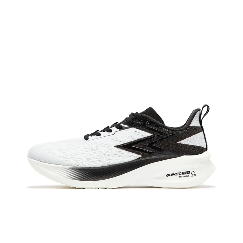 361° Flying ET Critical Point Cushioning Abrasion Resistant Breathable Low Top Running Shoes Unisex White Black-0