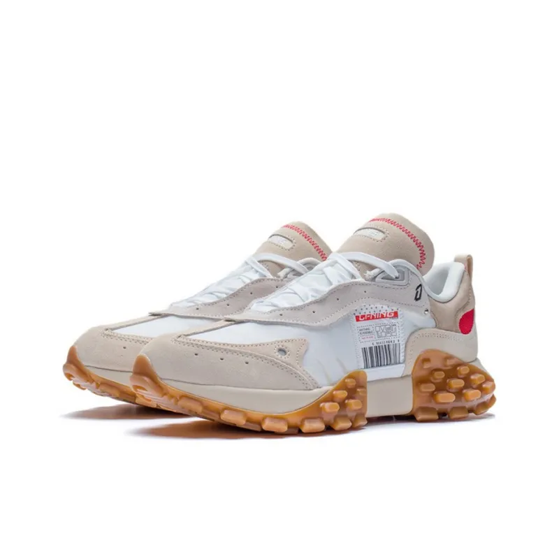 LiNing OVERLOAD Cushioning Anti Slip And Wear Resistant Low Top Sports Casual Shoes Men's White Gray-2