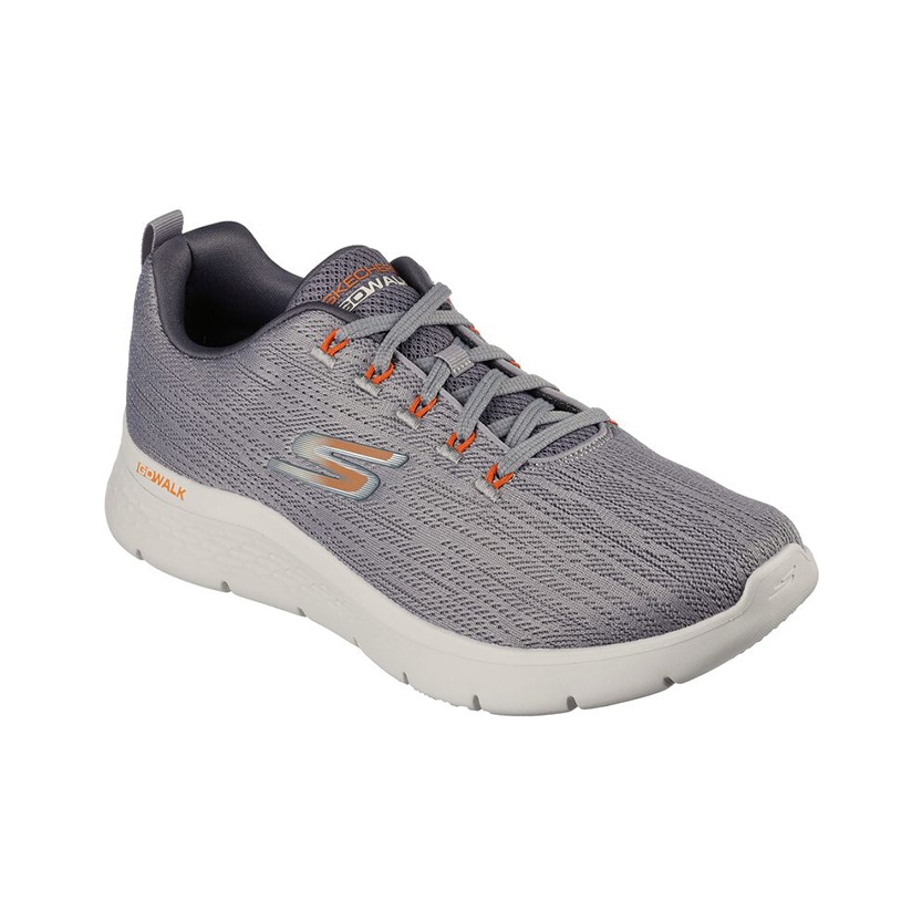 Skechers Go Walk Flex Grey Orange POIZON