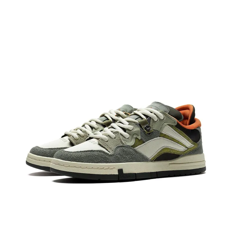 LiNing Wei Wu PRO Pro Wear resistant And Lightweight Low Top Skateboard Shoes Men's Gray Green Special Story Version-1
