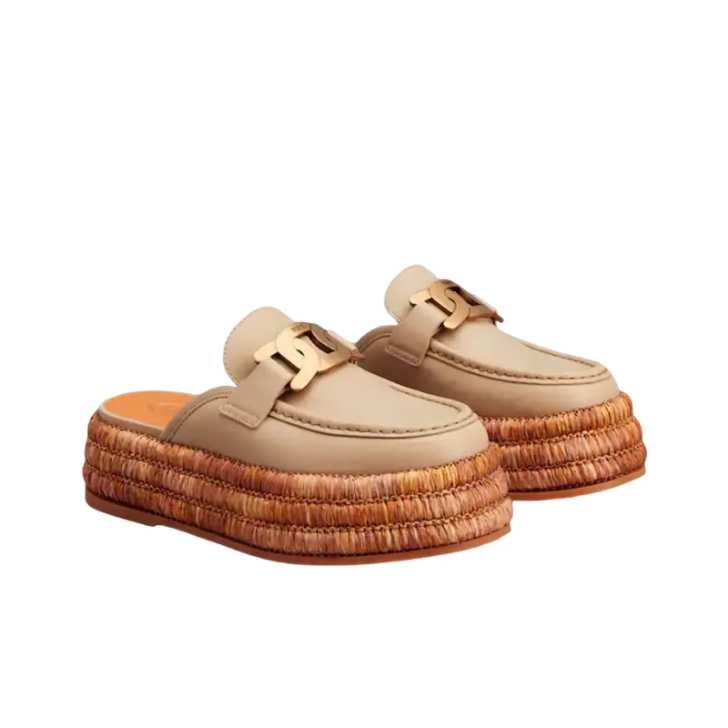 TOD'S Logo-plaque Flatform Espadrilles-1