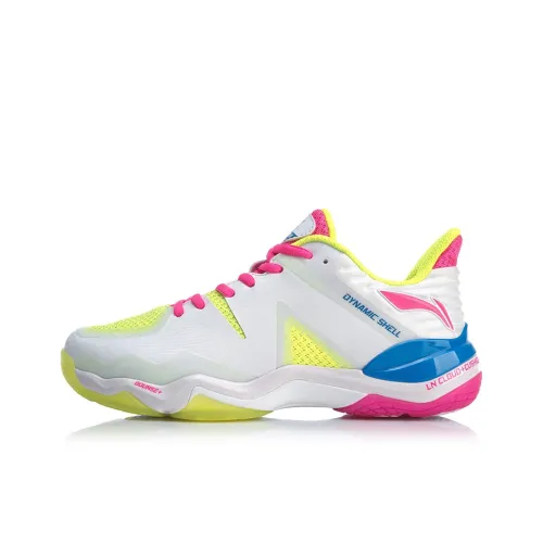 LINING Sonic Boom Badminton Shoes Women's Low-Top White/Yellow