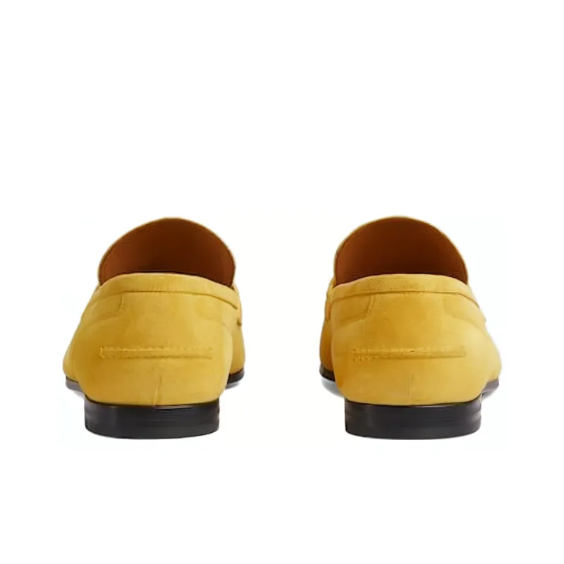 GUCCI Jordaan Loafers 1cm Men's Yellow-3