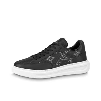 LOUIS VUITTON Beverly Hills Sneakers 'Black With White Outline Monogram'