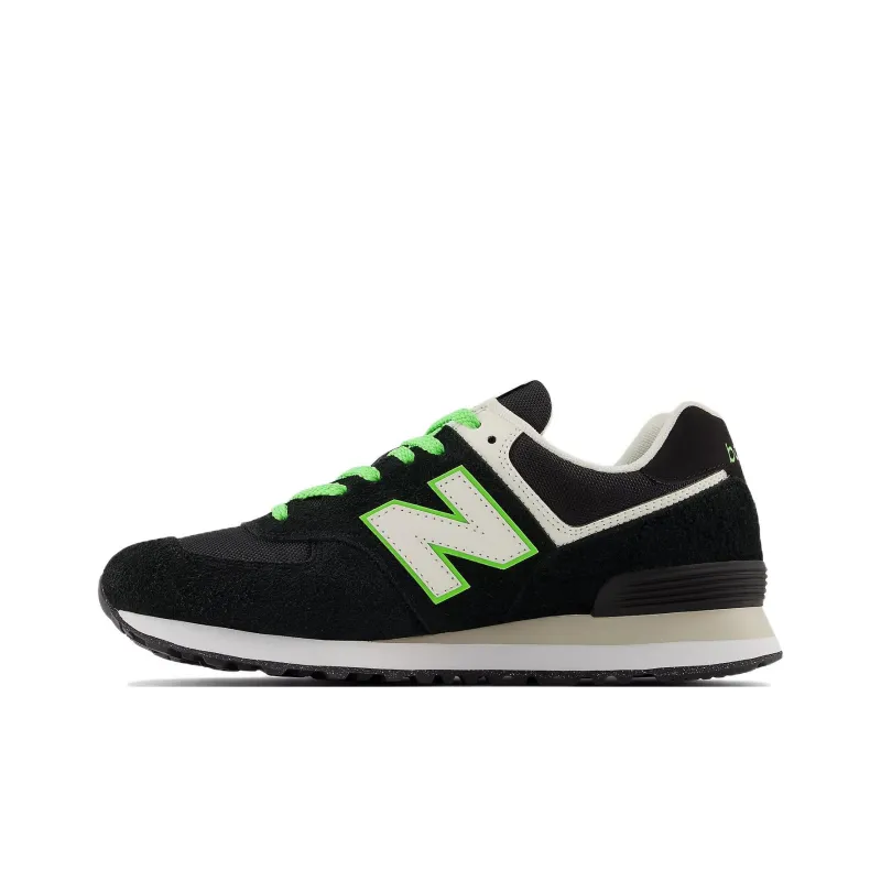 New Balance 574 Black White Green-0