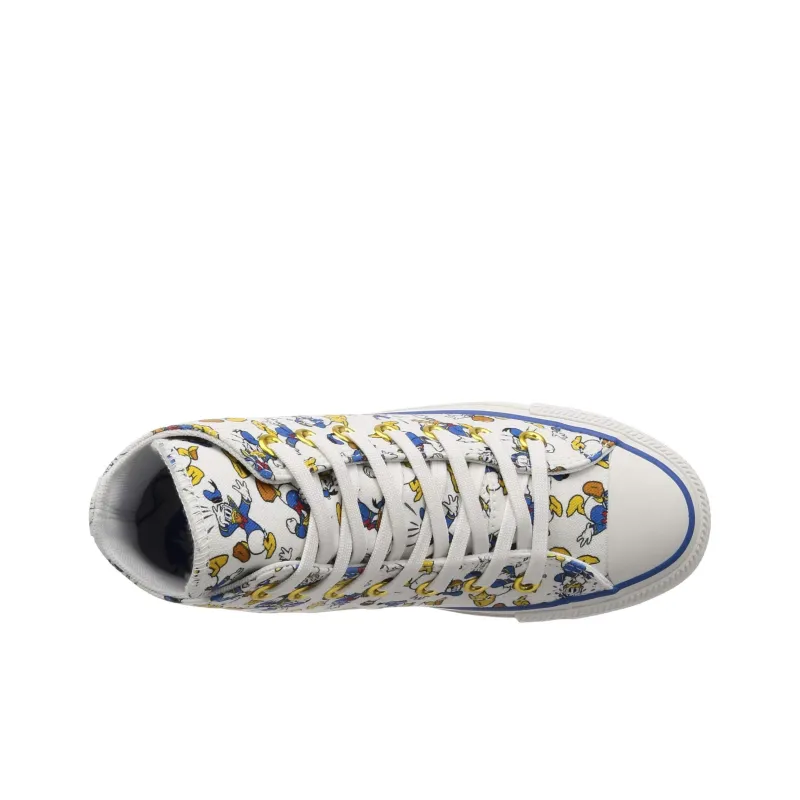 Converse All Star 100 Donald Duck Pt Hi Anti Slip Wear Resistant High Top Canvas Shoes Unisex White Blue-5