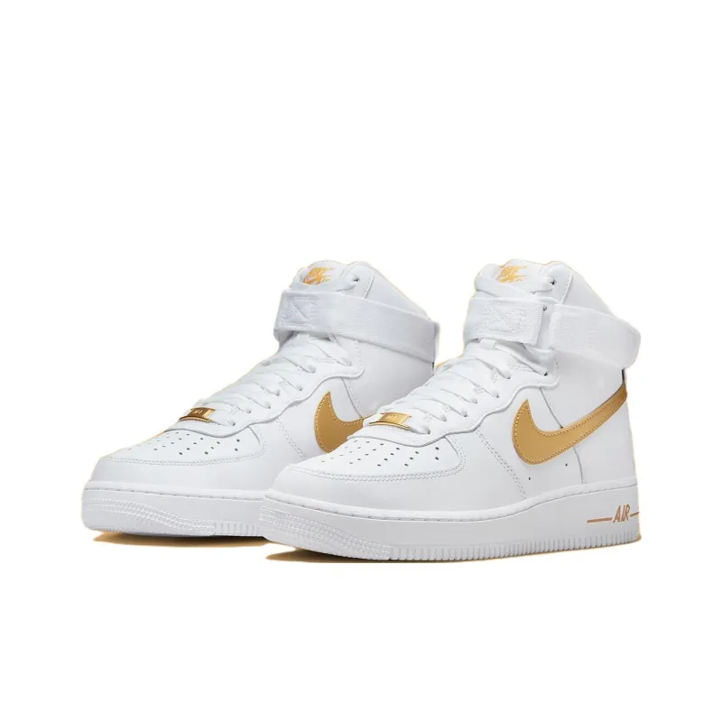 Nike Air Force 1 High 'White Metallic Gold' Women's-2