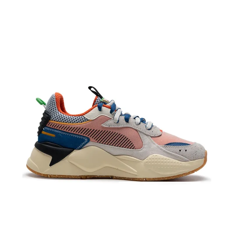 PUMA RS-X Cushioning Breathable Low-Top Casual Running Shoes Unisex Ecru-Phantom Red-Blue-Black-1