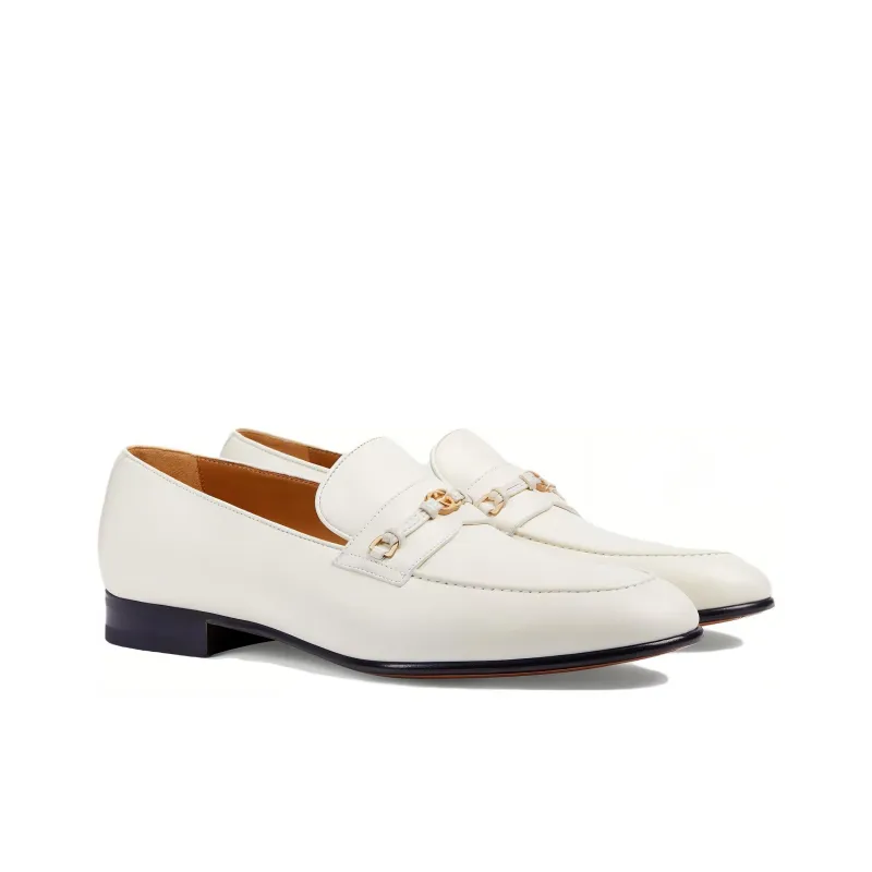 GUCCI Interlocking Loafers Men White-2