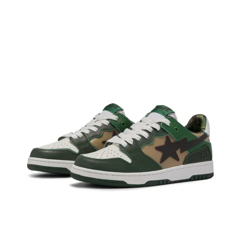 A BATHING APE SK8 STA Stylish Skateboarding Shoes Men's Classic Green-2