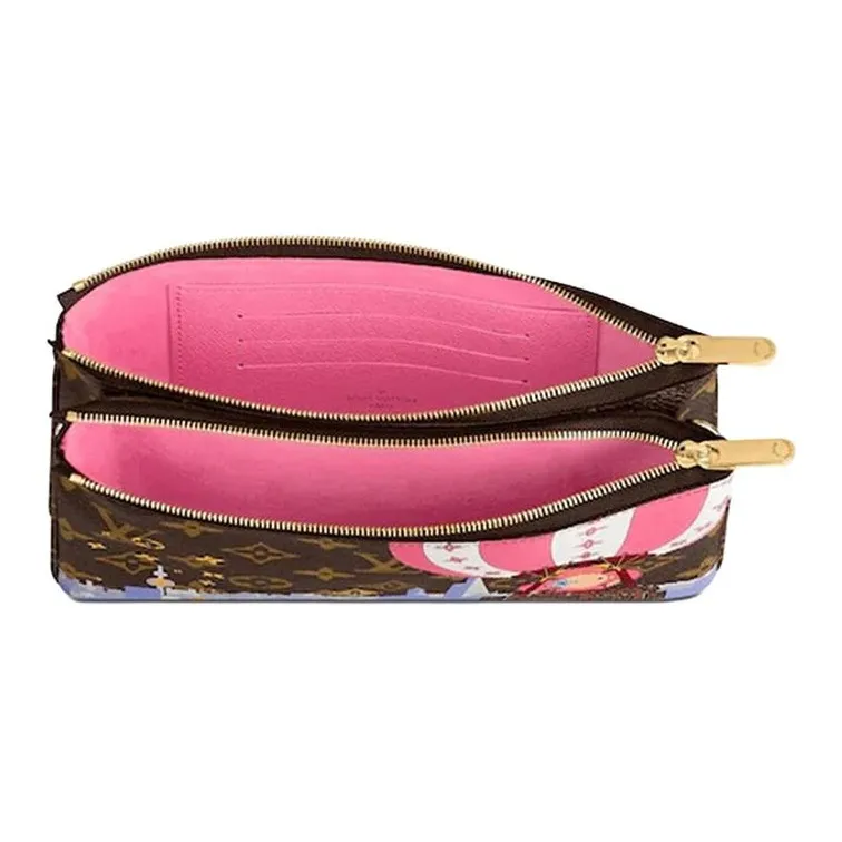LOUIS VUITTON Double Zip Pochette Monogram Vivienne Shanghai Pink Lining-3