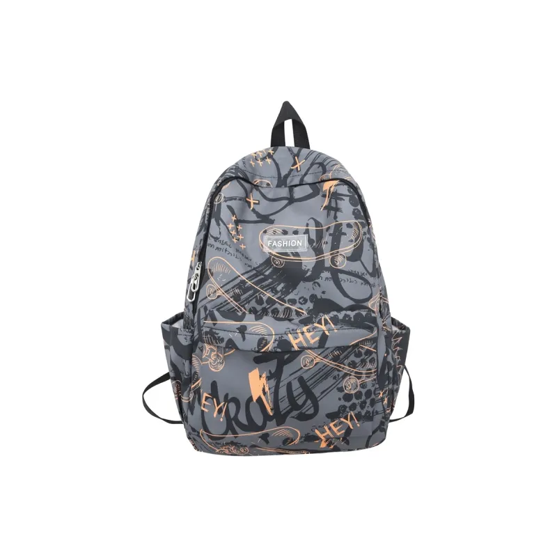 OURFUN Oxford Backpack Unisex White/Orange Red/Yellow/Green-2