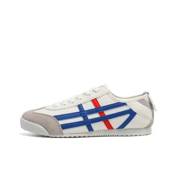 SHUXIAOBEI Low Top Casual Shoes Unisex White Blue