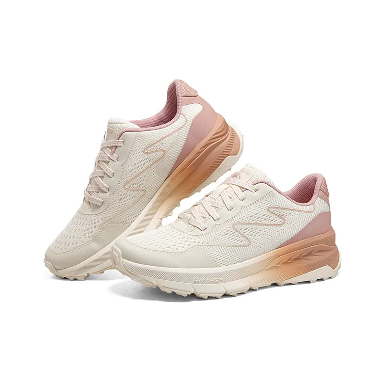 Skechers Switch Back Cushioning Anti Slip And Wear Resistant Low Top Trail Running Running Shoes Women's White Pink-3