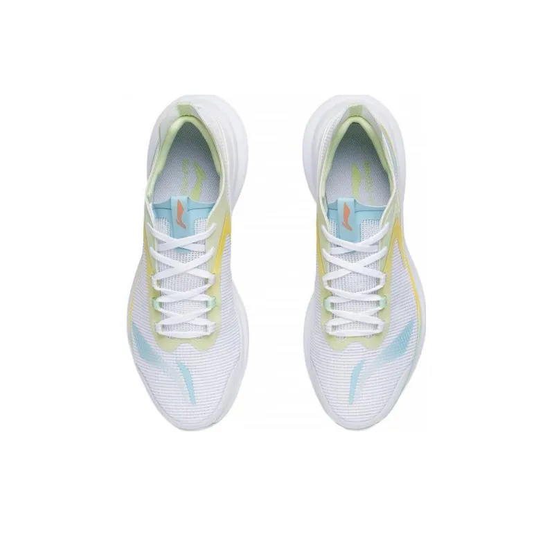 LiNing Stamp Cloud Durable Breathable Low Top Running Shoes White Green-3