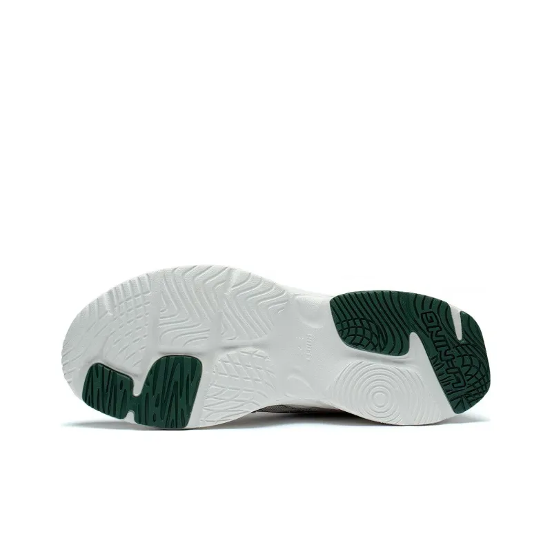 LiNing Meteor Cushioning Anti Slip And Wear Resistant Low Top Running Shoes Oat Gray Spruce Green-5