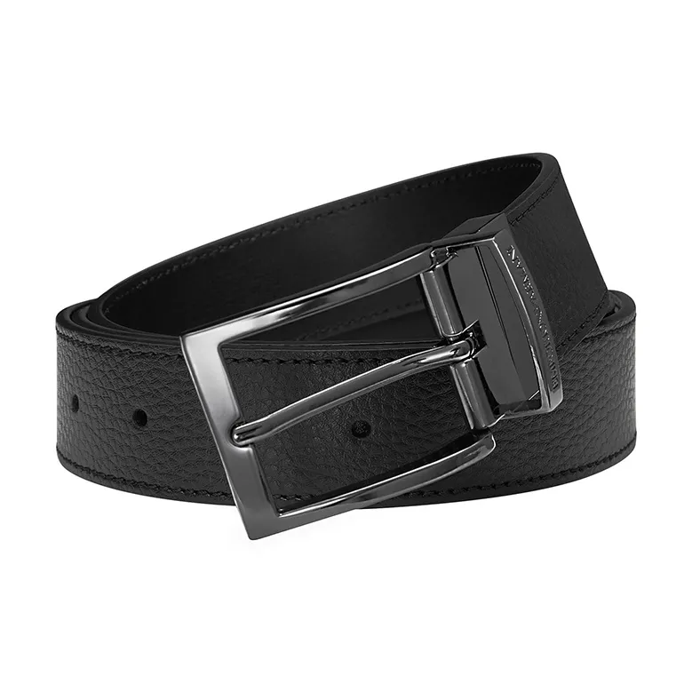 EMPORIO ARMANI Reversible Logo Engraved Buckle Belt-3