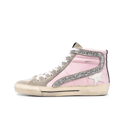 Golden Goose Slide Skateboard Shoes Women's High-Top Pink