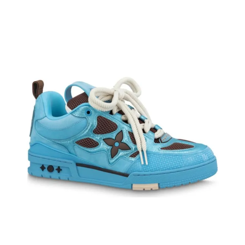 LOUIS VUITTON Skate Sneakers 'Blue Brown'-1