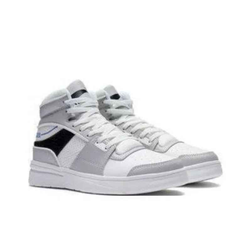 LiNing Wave Anti Slip And Wear Resistant Lightweight High Top Skateboard Shoes Men's Gray Black-4