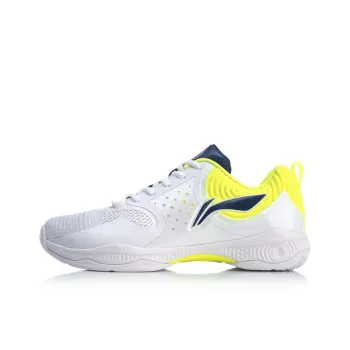 LiNing Battle Halberd Cushioning Wear Resistant Low Top Badminton Shoes White