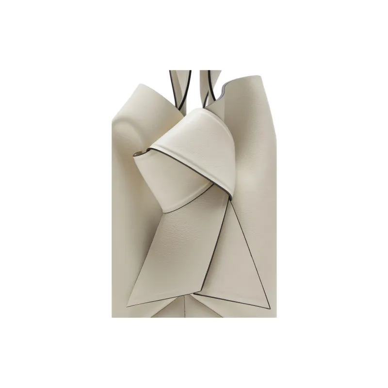 Acne Studios Musubi Calfskin Tote Bag Shopping Bag Shoulder Bag Crossbody Bag Handbag Medium Size Women's White-4