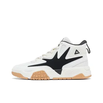 PEAK Star Stone Anti Slip Wear Resistant High Top Skateboard Shoes Men's Canvas White