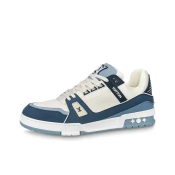 LOUIS VUITTON Trainer Low Top Skateboard Shoes Unisex Blue White