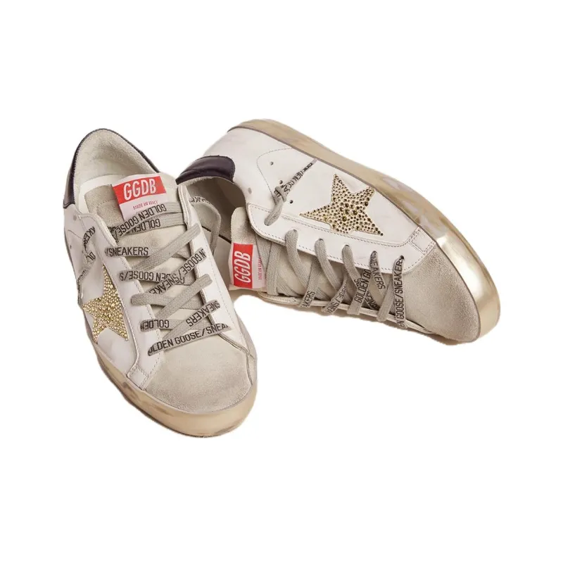 Golden Goose Super Star Low Top Skateboard Shoes Women's Gray Vintage Version-2