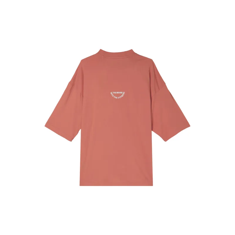 Adidas Drop Shoulder Sleeve T Shirt Women's Light Red-1