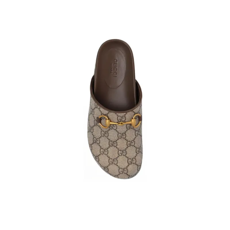 GUCCI Women's Horsebit Slipper 'GG Supreme Beige' Women's-2