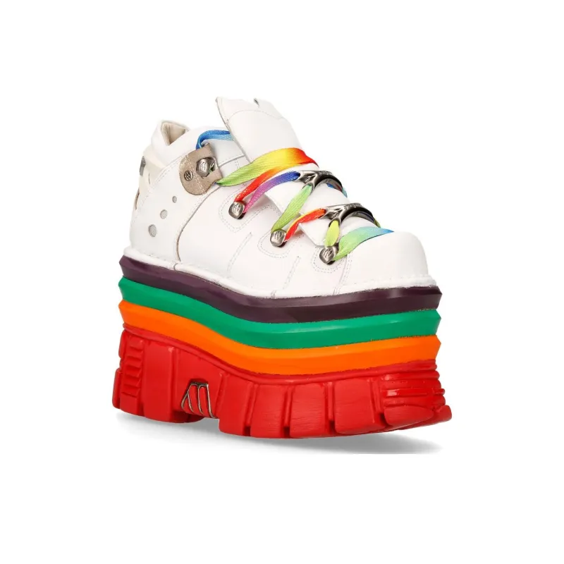 NEW ROCK Low-Top Casual Shoes Unisex White-2