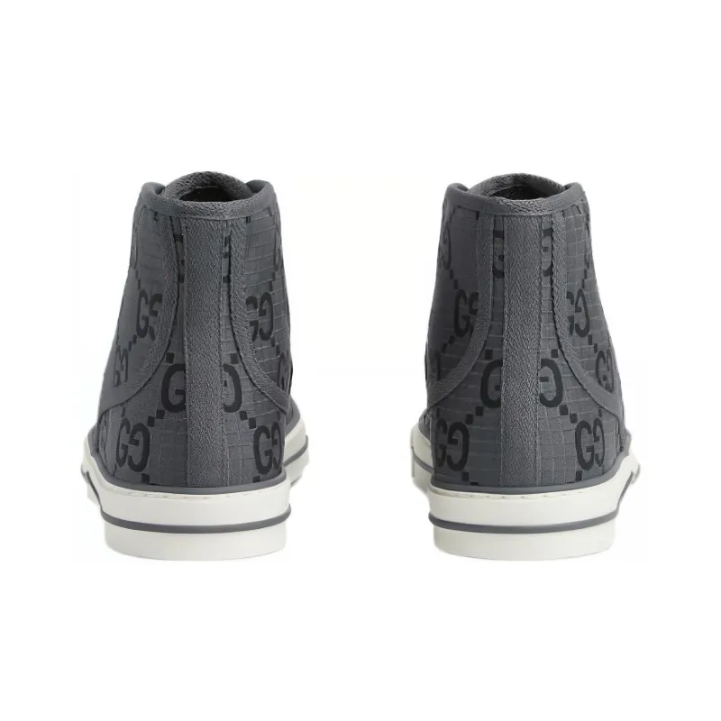 GUCCI Tennis 1977 High 'GG Monogram Grey Black'-3