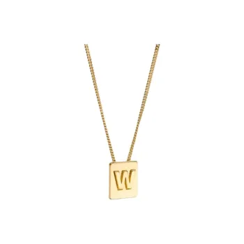 CELINE Alphabet W Necklace In Brass With Gold Finish