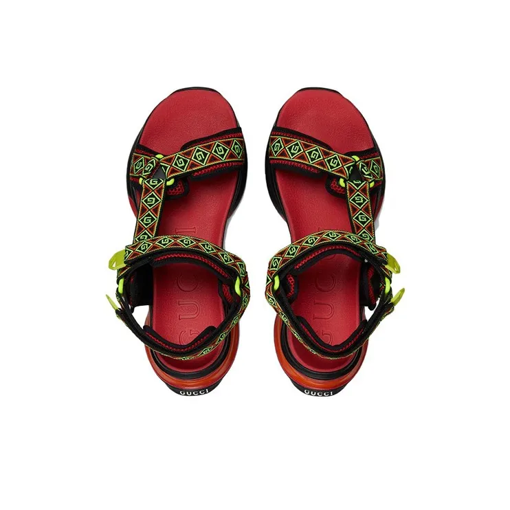 GUCCI RUN Beach Sandals Men's Red-2