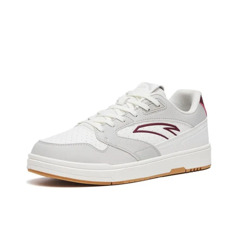 Anta Street Play Series Slip Resistant, Abrasion Resistant, Lightweight Low Top Skateboard Shoes Women's Gray White-1