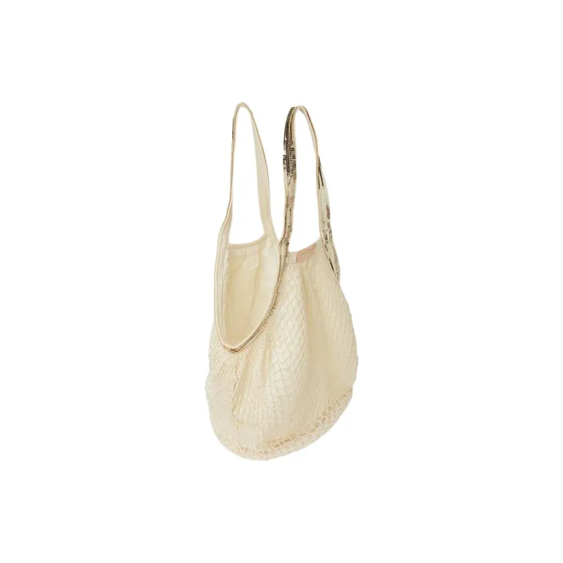 Vanessa Bruno Organic Cotton Flower Handbag, Shoulder Bag Women's Vanilla-1