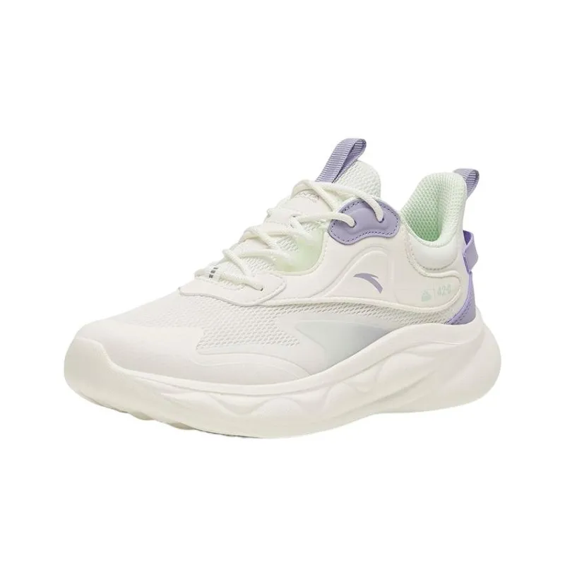 Anta Mianbomb 2 Cushioned Anti Slip And Wear Resistant Lightweight Low Top Running Shoes Women's White Purple-1