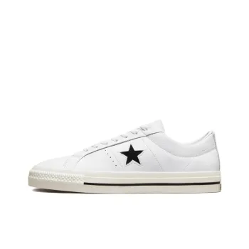 Converse One Star Pro Leather Anti-Slip Wear-Resistant Low-Top Skateboard Shoes Unisex White