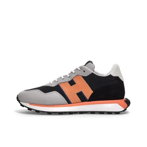 HOGAN H601 Casual Shoes Men Low-Top Black/Grey/Orange