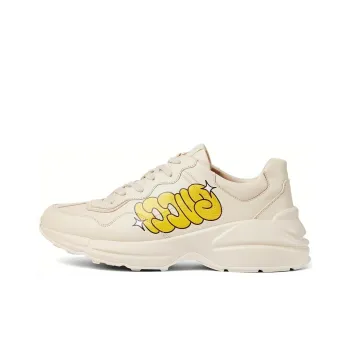 GUCCI Rhyton Slip Resistant Low Top Casual Shoes Men's Beige