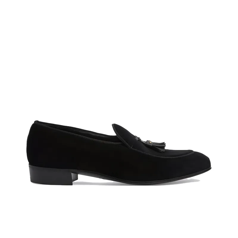 GUCCI Double G-detail Velvet Loafers-1
