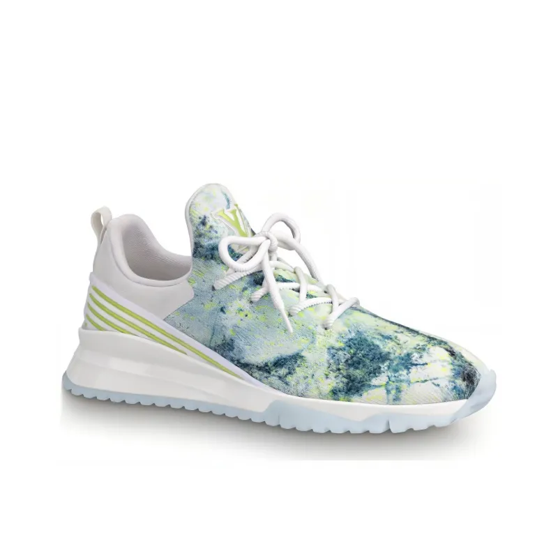 LOUIS VUITTON V.N.R Tie & Dye Low Top Casual Shoes Men's White Green-1