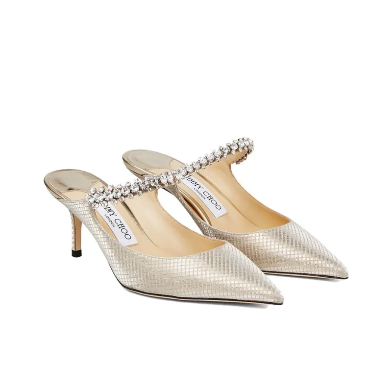 Jimmy Choo Bing Closed Toe Slippers Women's Champagne-2