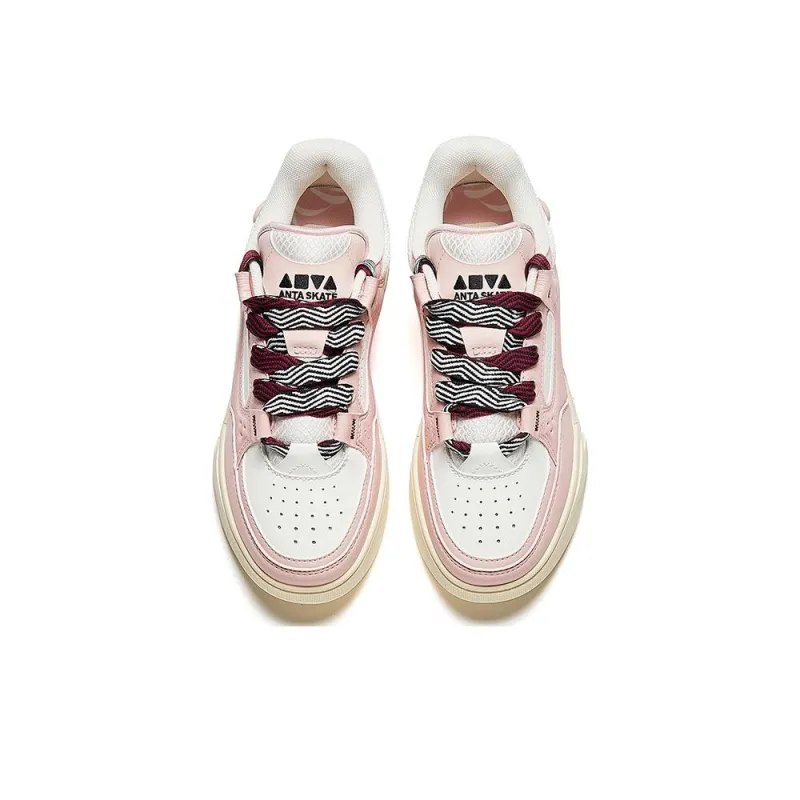 Anta AOJIE Anti Slip And Wear Resistant Lightweight Low Top Skateboard Shoes Women's Pink-2