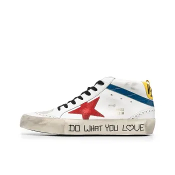 Golden Goose Mid Star Stylish Skateboarding Shoes Men's White