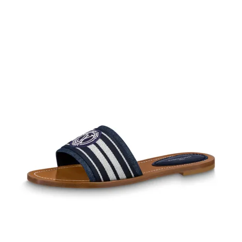 LOUIS VUITTON Lock It Slide Slippers Women's Blue