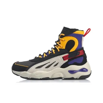 LiNing Butterfly Non slip Lightweight High Top Chunky Sneakers Men's Black