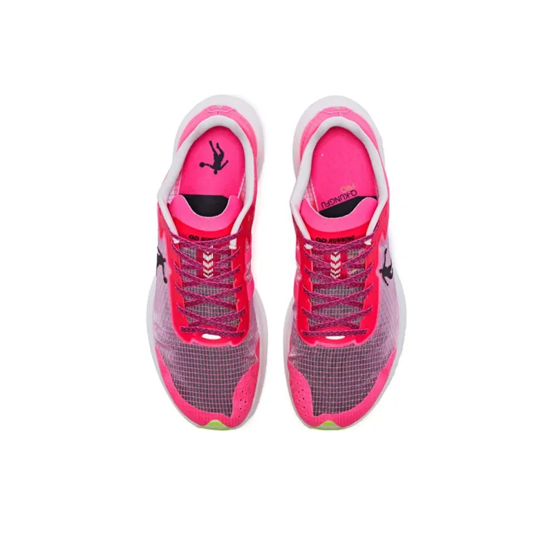 QIAODAN Flying Shadow PB1.0 Durable Breathable Low Top Running Shoes Men's Pink Green-3