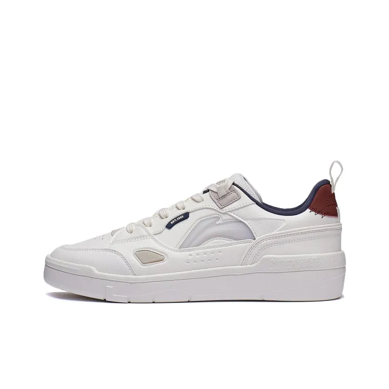 LiNing Common 80s Wear resistant And Lightweight Low Top Skateboard Shoes Men's White-0